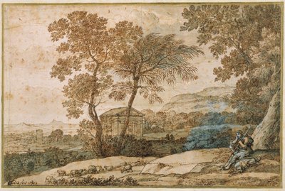 Paysage avec un berger et son chien - Claude Lorrain
